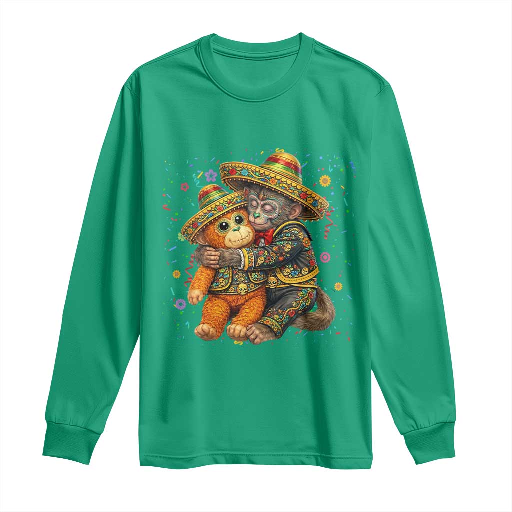 Funny Punch Baby Monkey Cinco De Mayo Long Sleeve Shirt Mexican Fiesta Gift