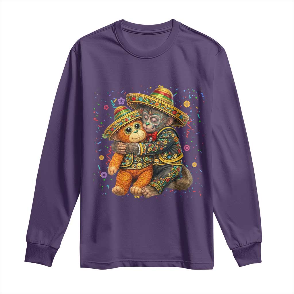 Funny Punch Baby Monkey Cinco De Mayo Long Sleeve Shirt Mexican Fiesta Gift