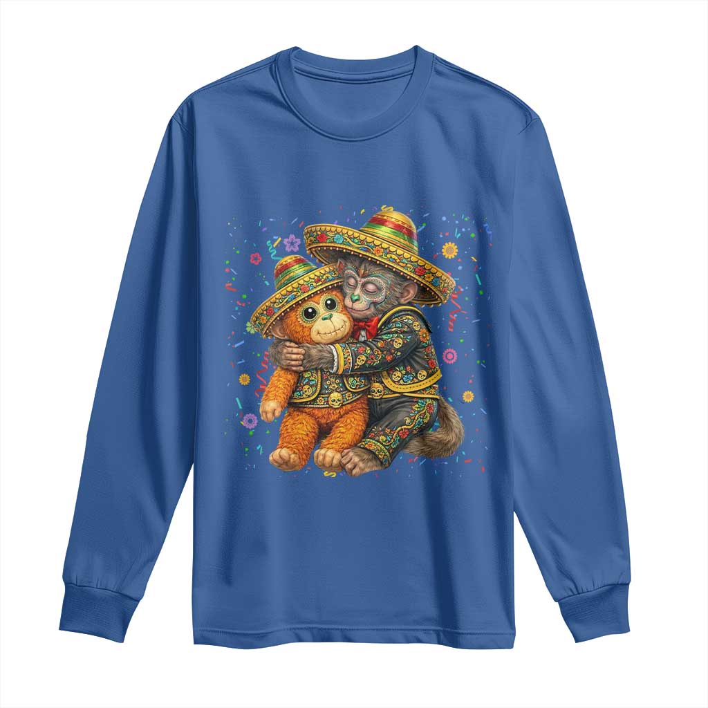 Funny Punch Baby Monkey Cinco De Mayo Long Sleeve Shirt Mexican Fiesta Gift