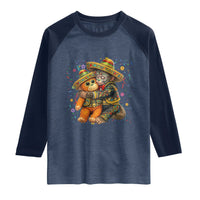 Funny Punch Baby Monkey Cinco De Mayo Raglan Shirt Mexican Fiesta Gift