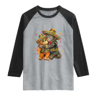 Funny Punch Baby Monkey Cinco De Mayo Raglan Shirt Mexican Fiesta Gift