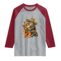 Funny Punch Baby Monkey Cinco De Mayo Raglan Shirt Mexican Fiesta Gift