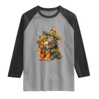 Funny Punch Baby Monkey Cinco De Mayo Raglan Shirt Mexican Fiesta Gift