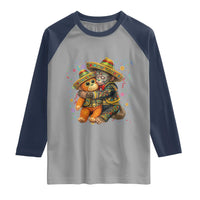 Funny Punch Baby Monkey Cinco De Mayo Raglan Shirt Mexican Fiesta Gift