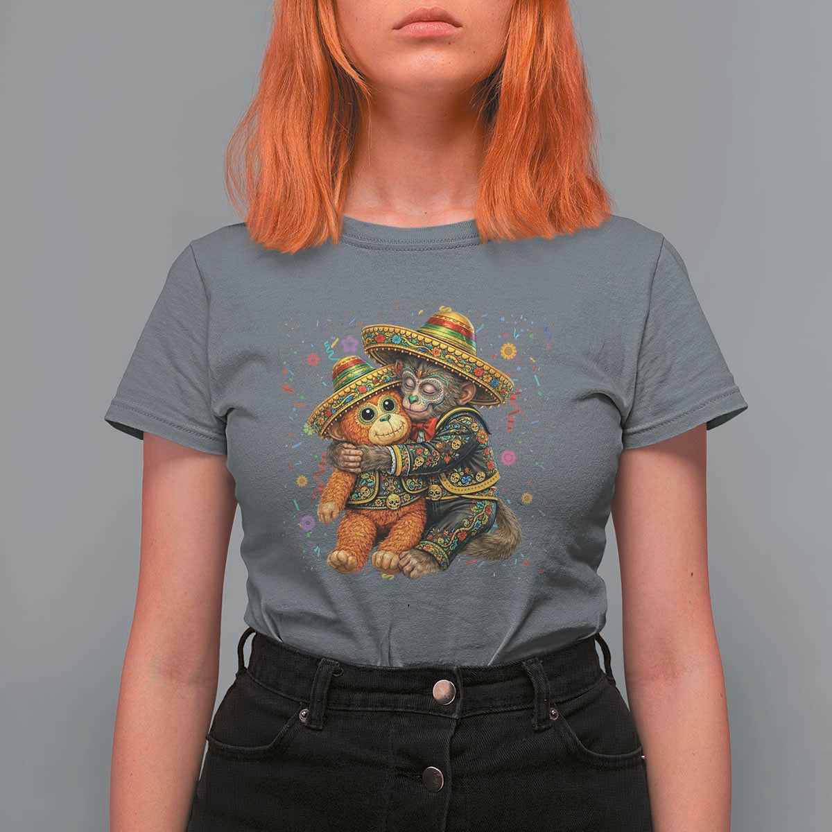 Funny Punch Baby Monkey Cinco De Mayo T Shirt For Women Mexican Fiesta Gift