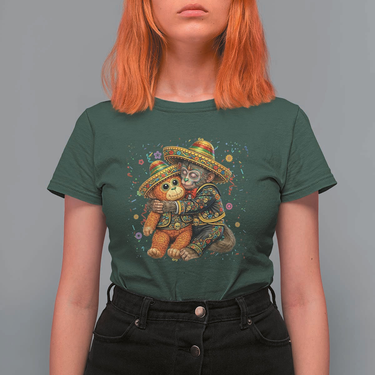 Funny Punch Baby Monkey Cinco De Mayo T Shirt For Women Mexican Fiesta Gift
