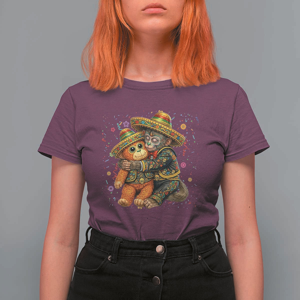 Funny Punch Baby Monkey Cinco De Mayo T Shirt For Women Mexican Fiesta Gift