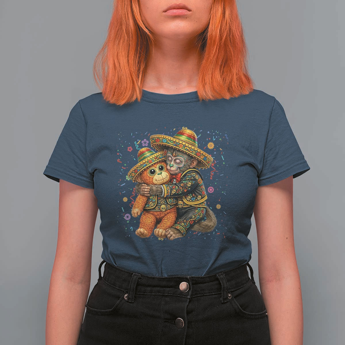 Funny Punch Baby Monkey Cinco De Mayo T Shirt For Women Mexican Fiesta Gift