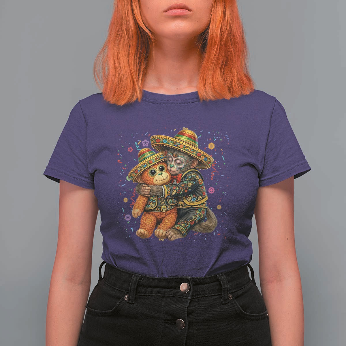 Funny Punch Baby Monkey Cinco De Mayo T Shirt For Women Mexican Fiesta Gift