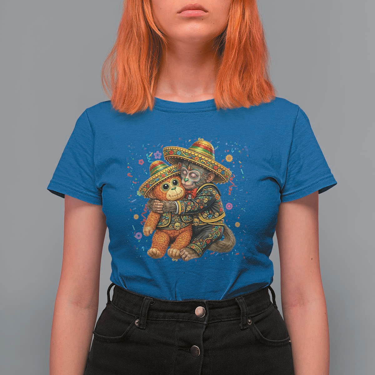Funny Punch Baby Monkey Cinco De Mayo T Shirt For Women Mexican Fiesta Gift
