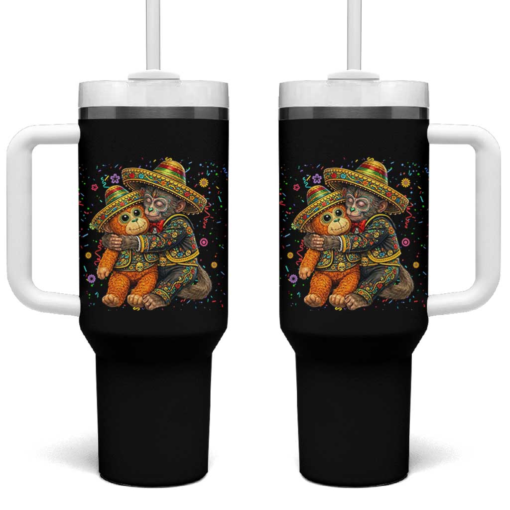Funny Punch Baby Monkey Cinco De Mayo Tumbler With Handle Mexican Fiesta Gift