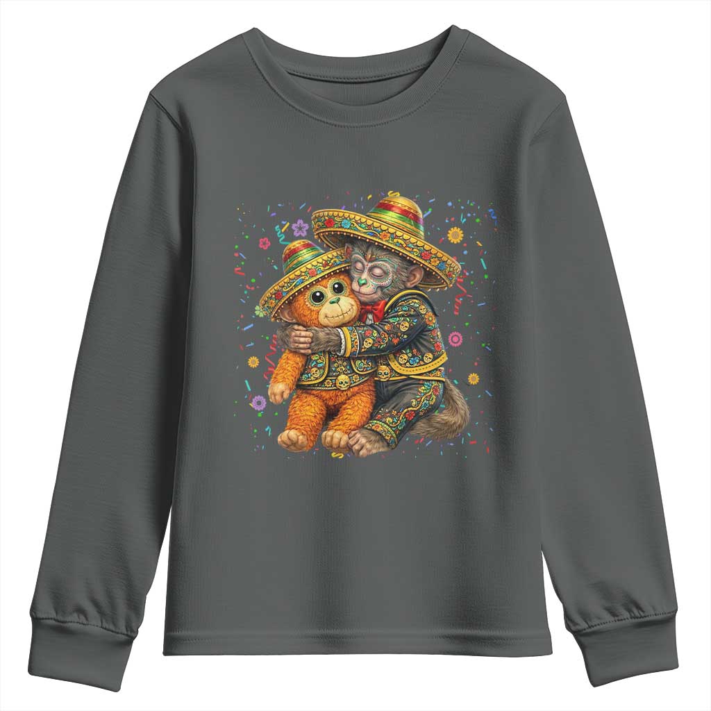 Funny Punch Baby Monkey Cinco De Mayo Youth Sweatshirt Mexican Fiesta Gift