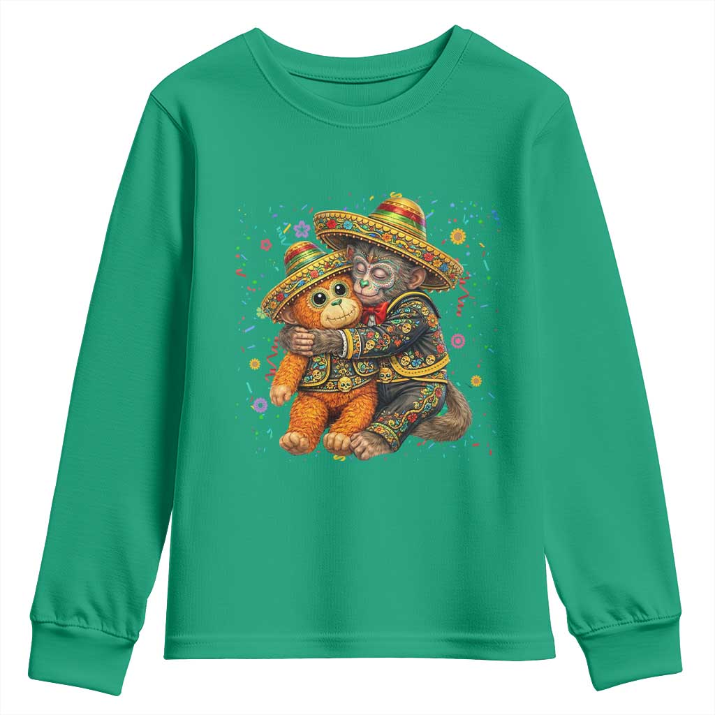 Funny Punch Baby Monkey Cinco De Mayo Youth Sweatshirt Mexican Fiesta Gift