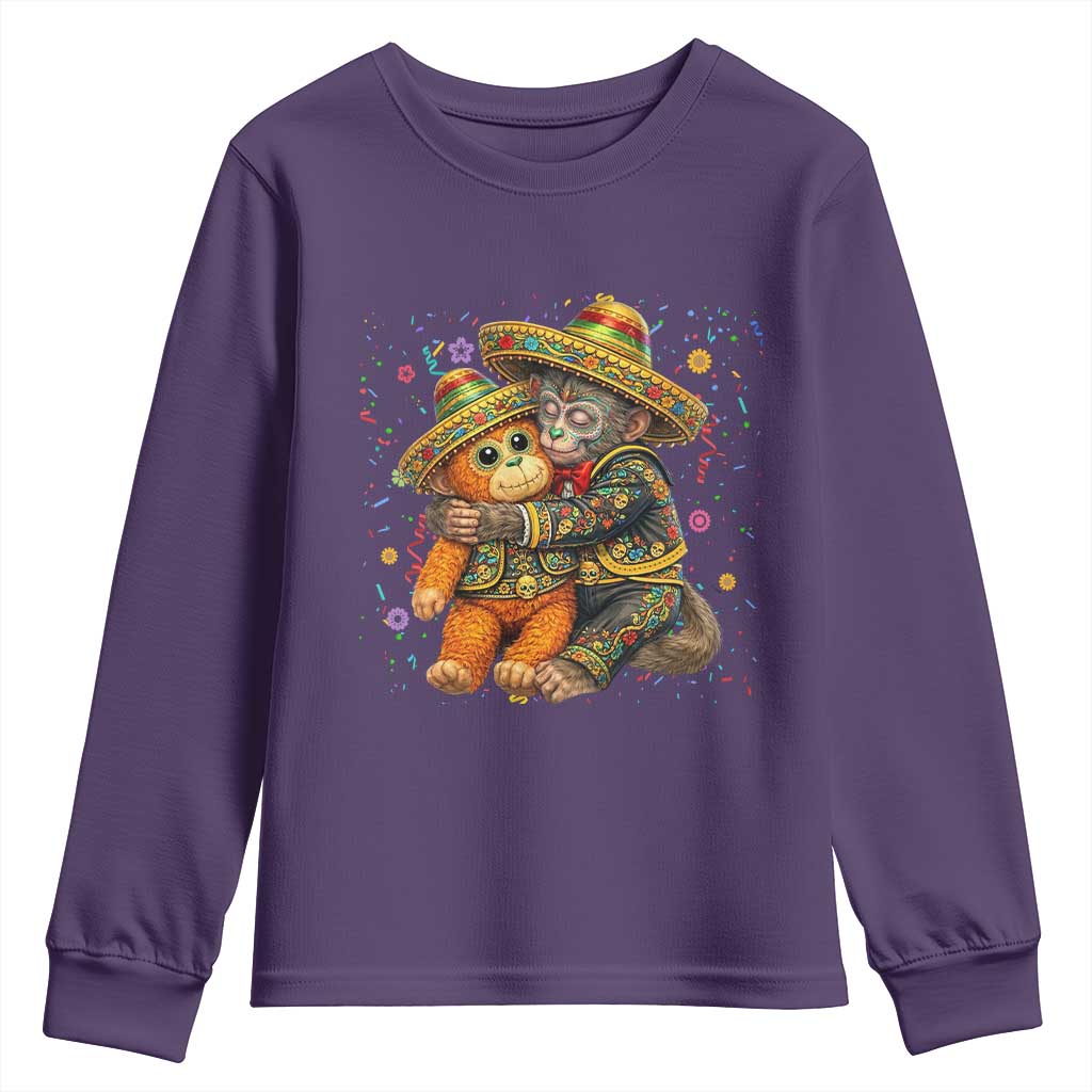 Funny Punch Baby Monkey Cinco De Mayo Youth Sweatshirt Mexican Fiesta Gift