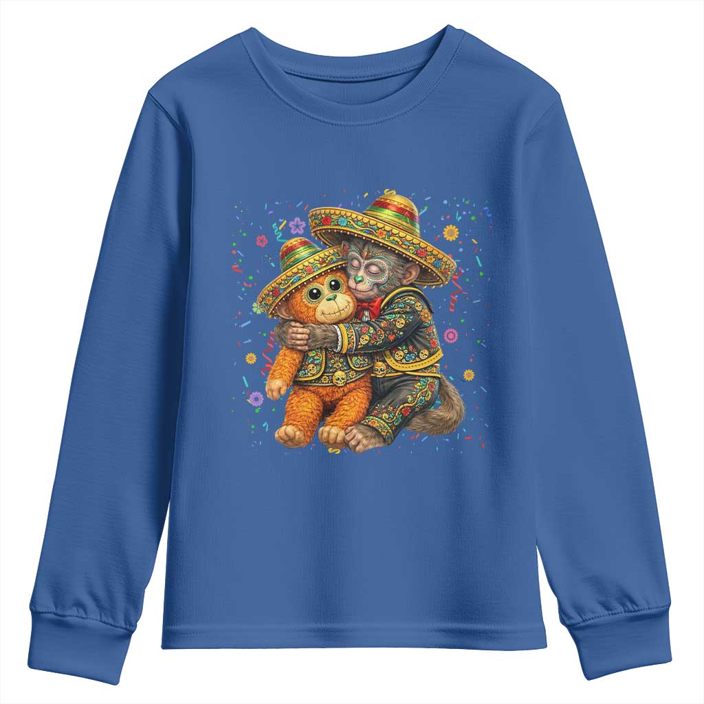 Funny Punch Baby Monkey Cinco De Mayo Youth Sweatshirt Mexican Fiesta Gift