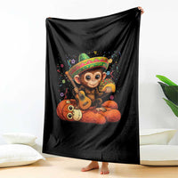 Cute Punch Baby Monkey Cinco De Mayo Throw Blanket Funny Animal Gift