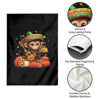 Cute Punch Baby Monkey Cinco De Mayo Garden Flag Funny Animal Gift