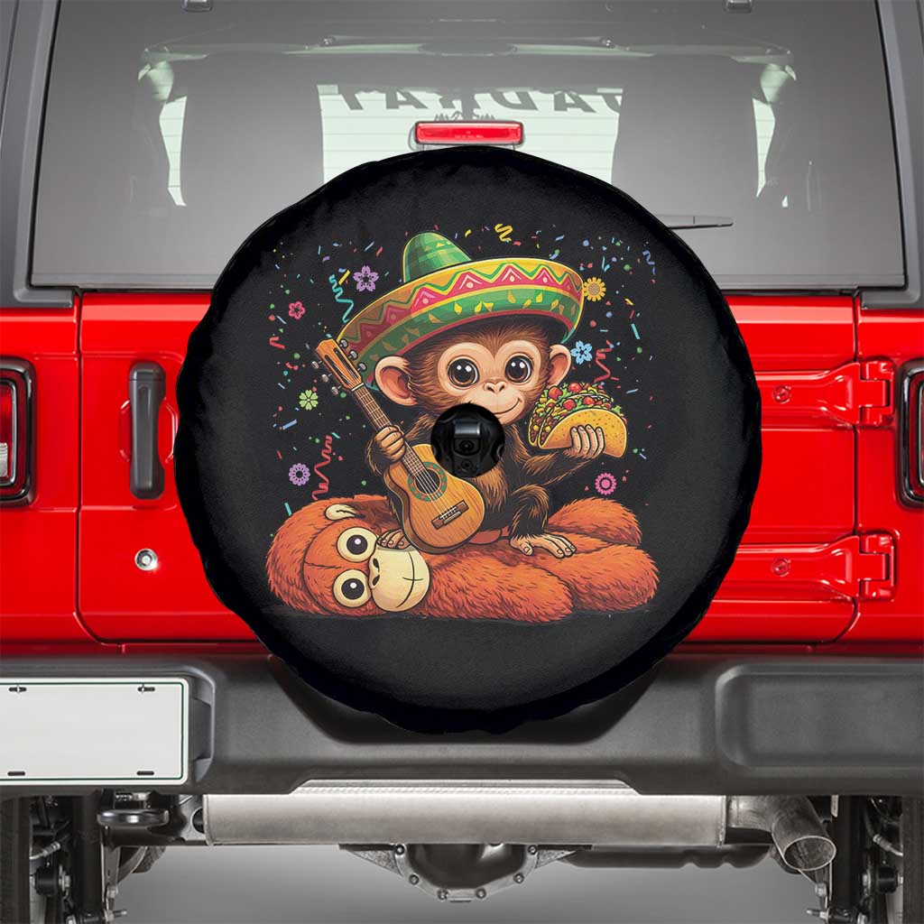 Cute Punch Baby Monkey Cinco De Mayo Spare Tire Cover Funny Animal Gift