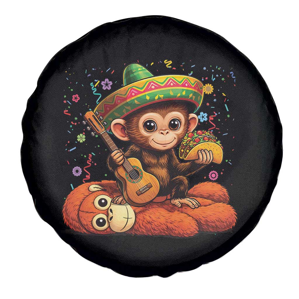 Cute Punch Baby Monkey Cinco De Mayo Spare Tire Cover Funny Animal Gift
