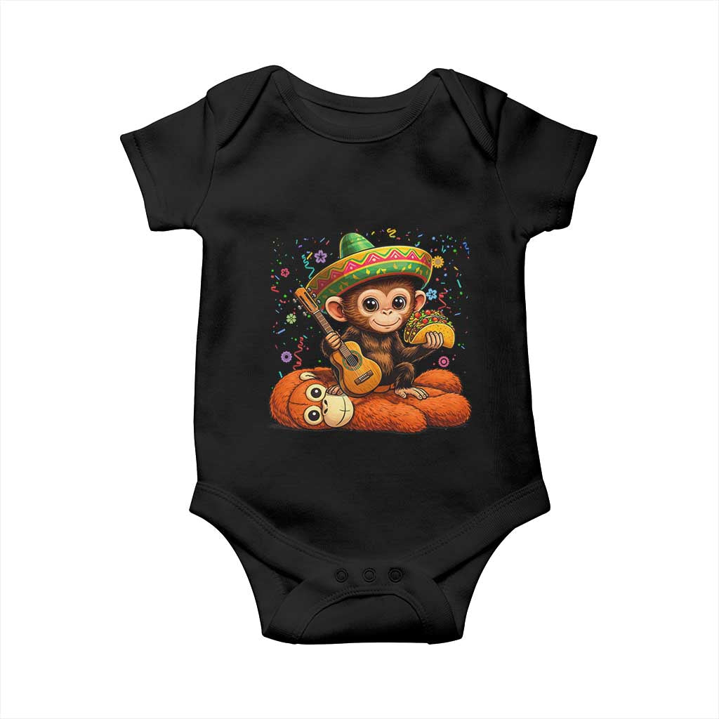 Cute Punch Baby Monkey Cinco De Mayo Baby Onesie Funny Animal Gift