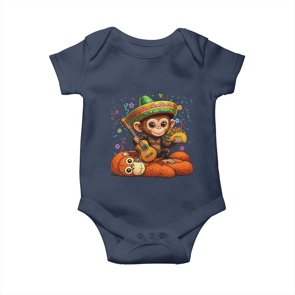 Cute Punch Baby Monkey Cinco De Mayo Baby Onesie Funny Animal Gift