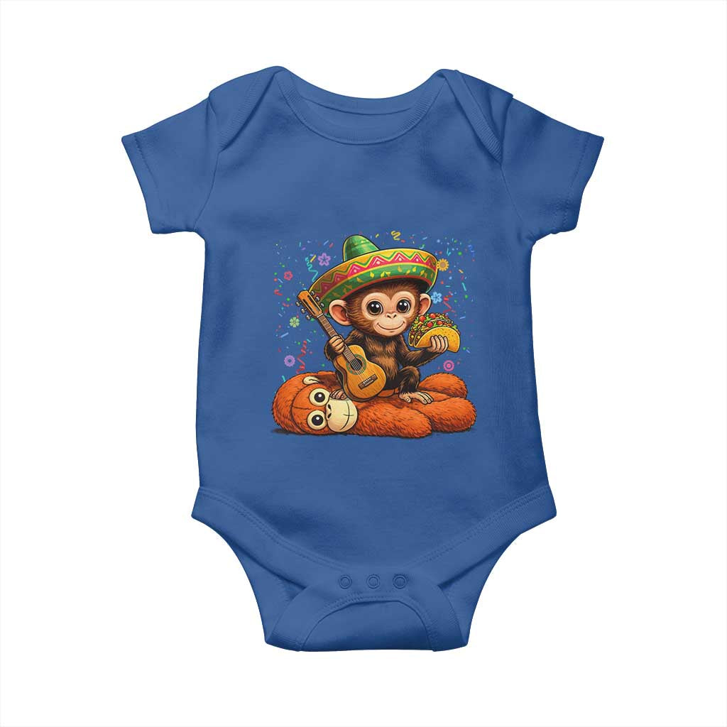 Cute Punch Baby Monkey Cinco De Mayo Baby Onesie Funny Animal Gift