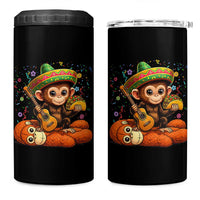 Cute Punch Baby Monkey Cinco De Mayo 4 in 1 Can Cooler Tumbler Funny Animal Gift
