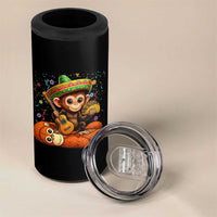 Cute Punch Baby Monkey Cinco De Mayo 4 in 1 Can Cooler Tumbler Funny Animal Gift