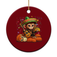 Cute Punch Baby Monkey Cinco De Mayo Ceramic Ornament Funny Animal Gift