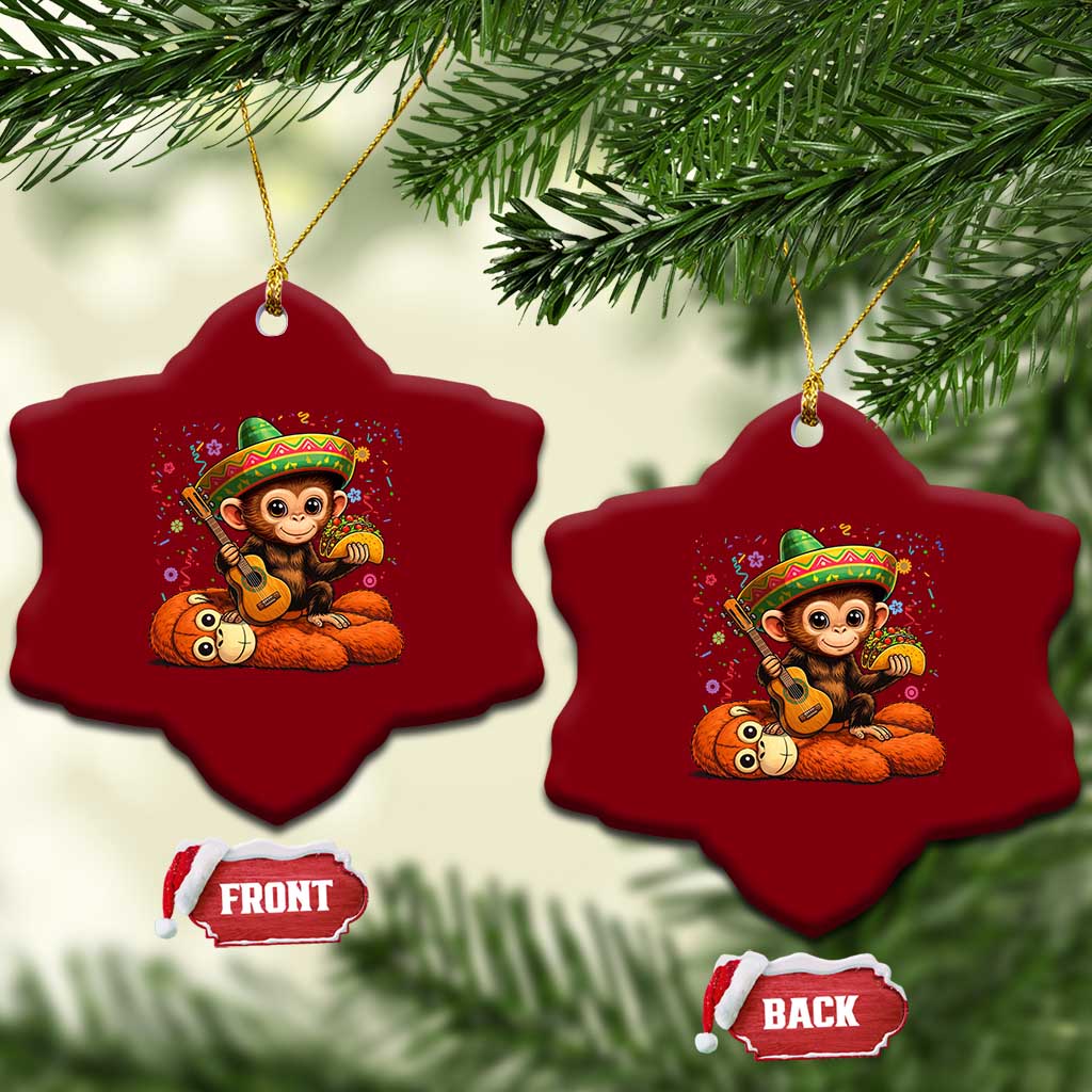 Cute Punch Baby Monkey Cinco De Mayo Ceramic Ornament Funny Animal Gift