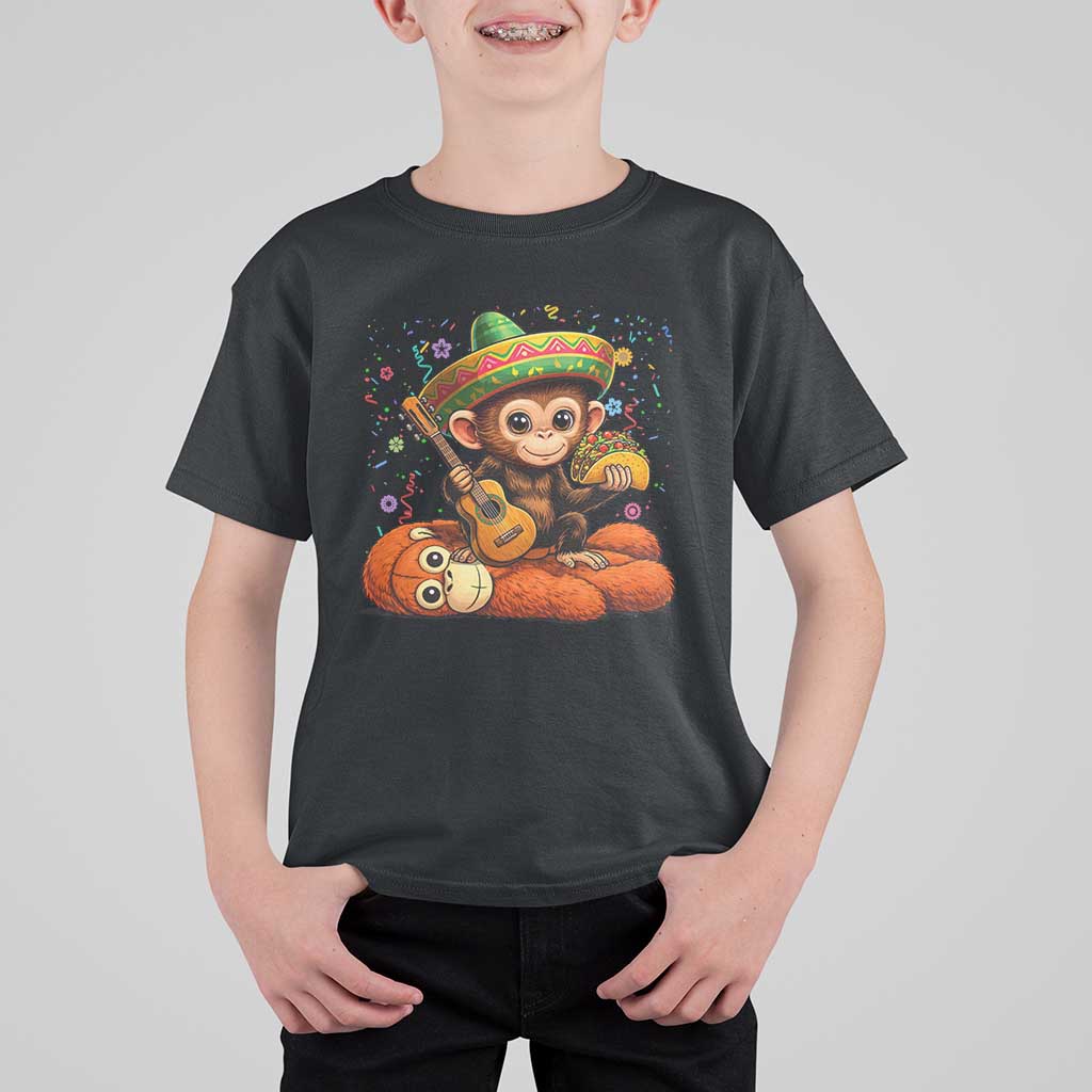 Cute Punch Baby Monkey Cinco De Mayo T Shirt For Kid Funny Animal Gift