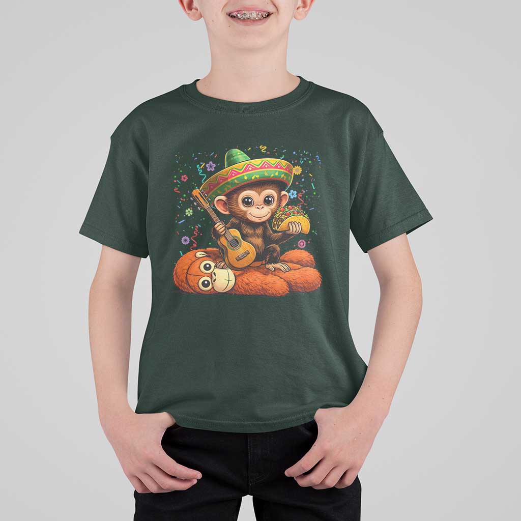 Cute Punch Baby Monkey Cinco De Mayo T Shirt For Kid Funny Animal Gift