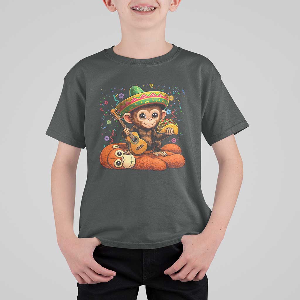 Cute Punch Baby Monkey Cinco De Mayo T Shirt For Kid Funny Animal Gift
