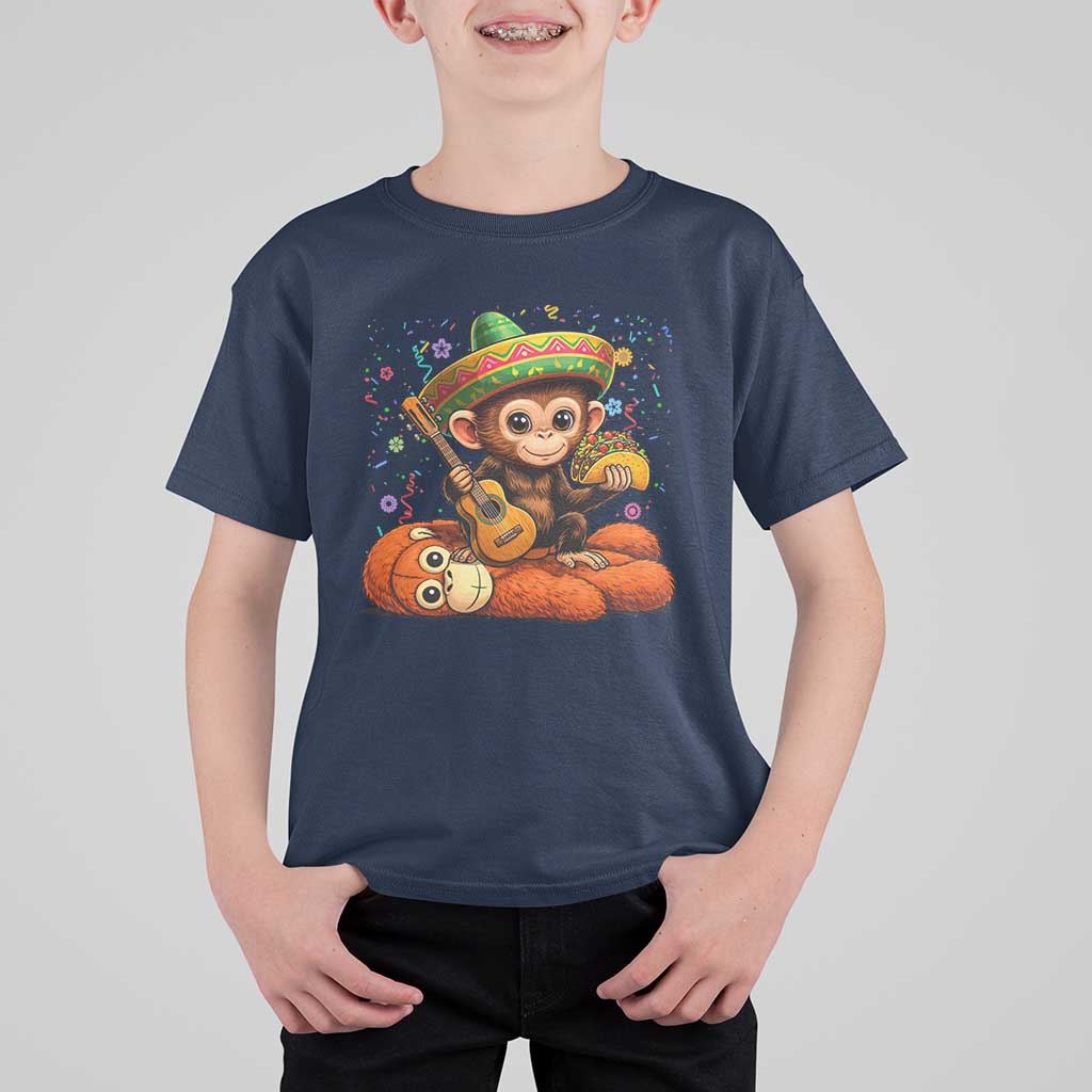 Cute Punch Baby Monkey Cinco De Mayo T Shirt For Kid Funny Animal Gift