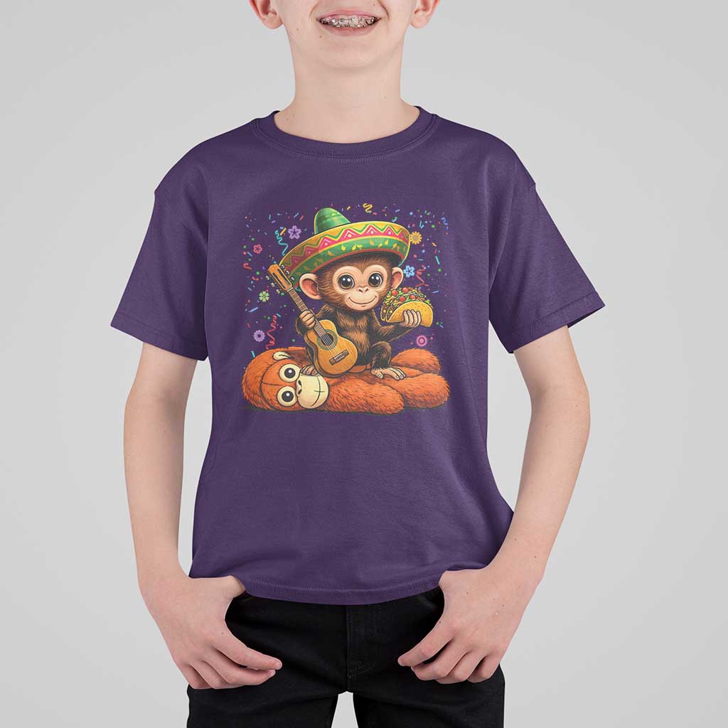 Cute Punch Baby Monkey Cinco De Mayo T Shirt For Kid Funny Animal Gift