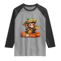 Cute Punch Baby Monkey Cinco De Mayo Raglan Shirt Funny Animal Gift