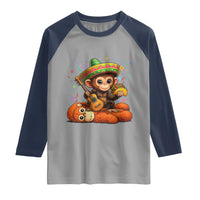 Cute Punch Baby Monkey Cinco De Mayo Raglan Shirt Funny Animal Gift
