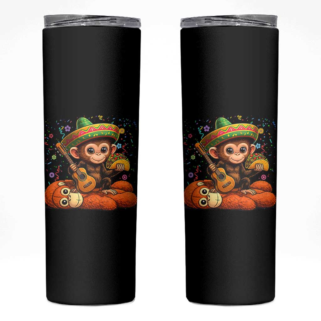 Cute Punch Baby Monkey Cinco De Mayo Skinny Tumbler Funny Animal Gift