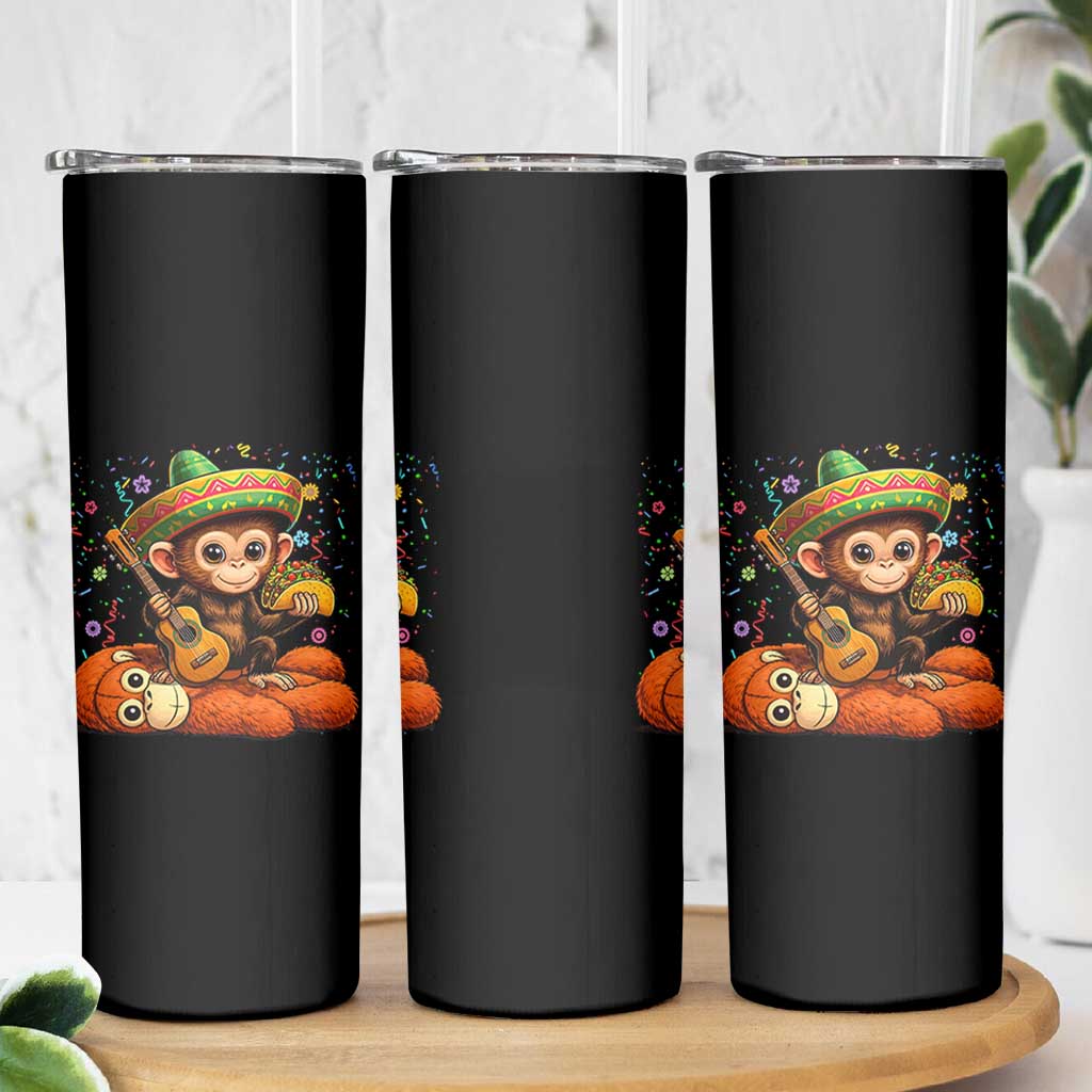 Cute Punch Baby Monkey Cinco De Mayo Skinny Tumbler Funny Animal Gift