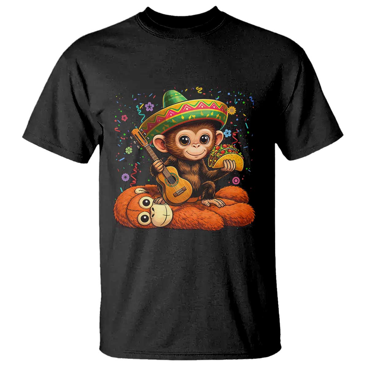 Cute Punch Baby Monkey Cinco De Mayo T Shirt Funny Animal Gift