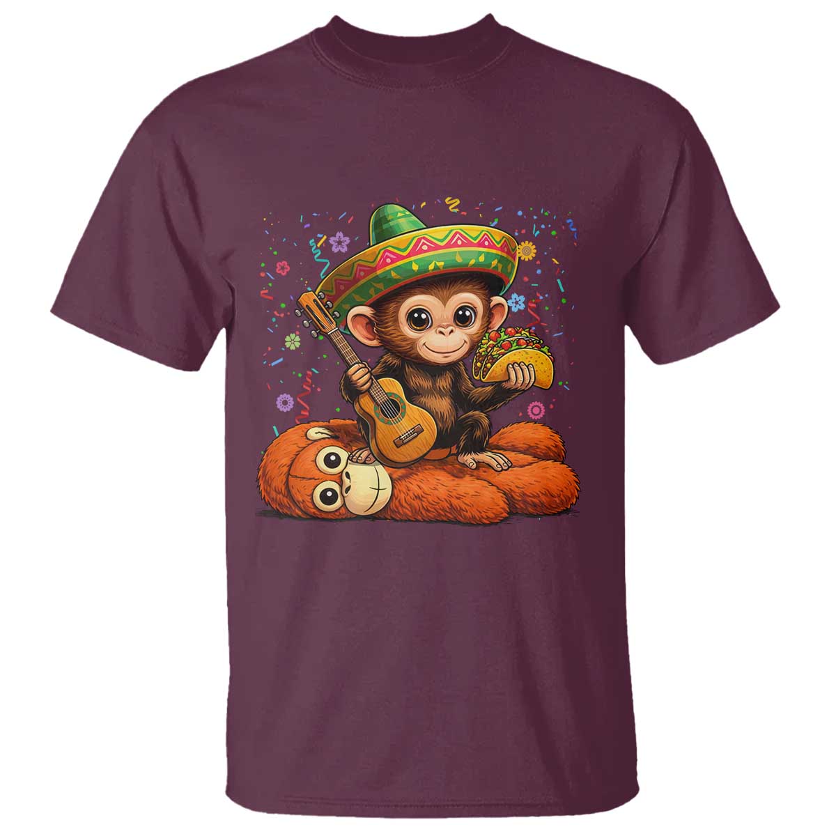 Cute Punch Baby Monkey Cinco De Mayo T Shirt Funny Animal Gift
