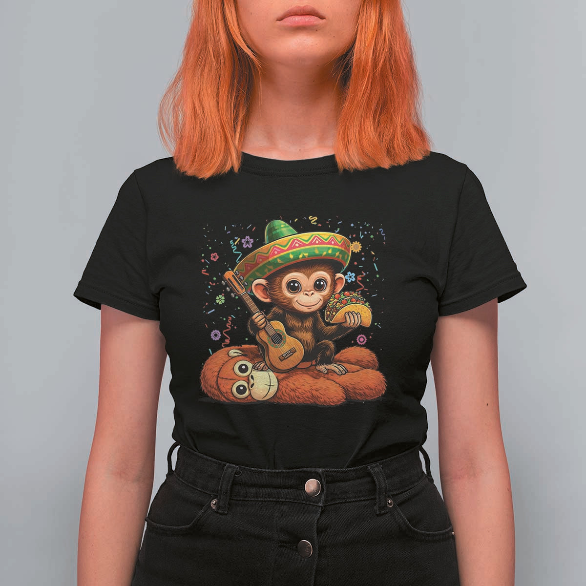 Cute Punch Baby Monkey Cinco De Mayo T Shirt For Women Funny Animal Gift