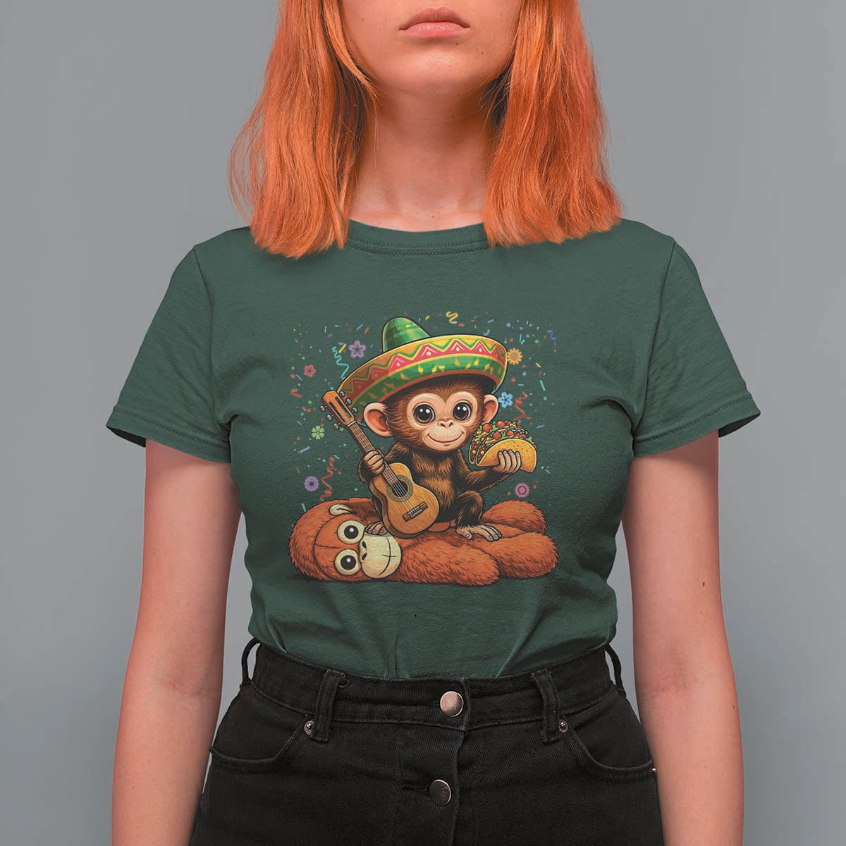 Cute Punch Baby Monkey Cinco De Mayo T Shirt For Women Funny Animal Gift