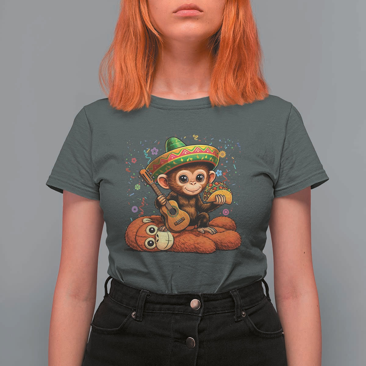 Cute Punch Baby Monkey Cinco De Mayo T Shirt For Women Funny Animal Gift