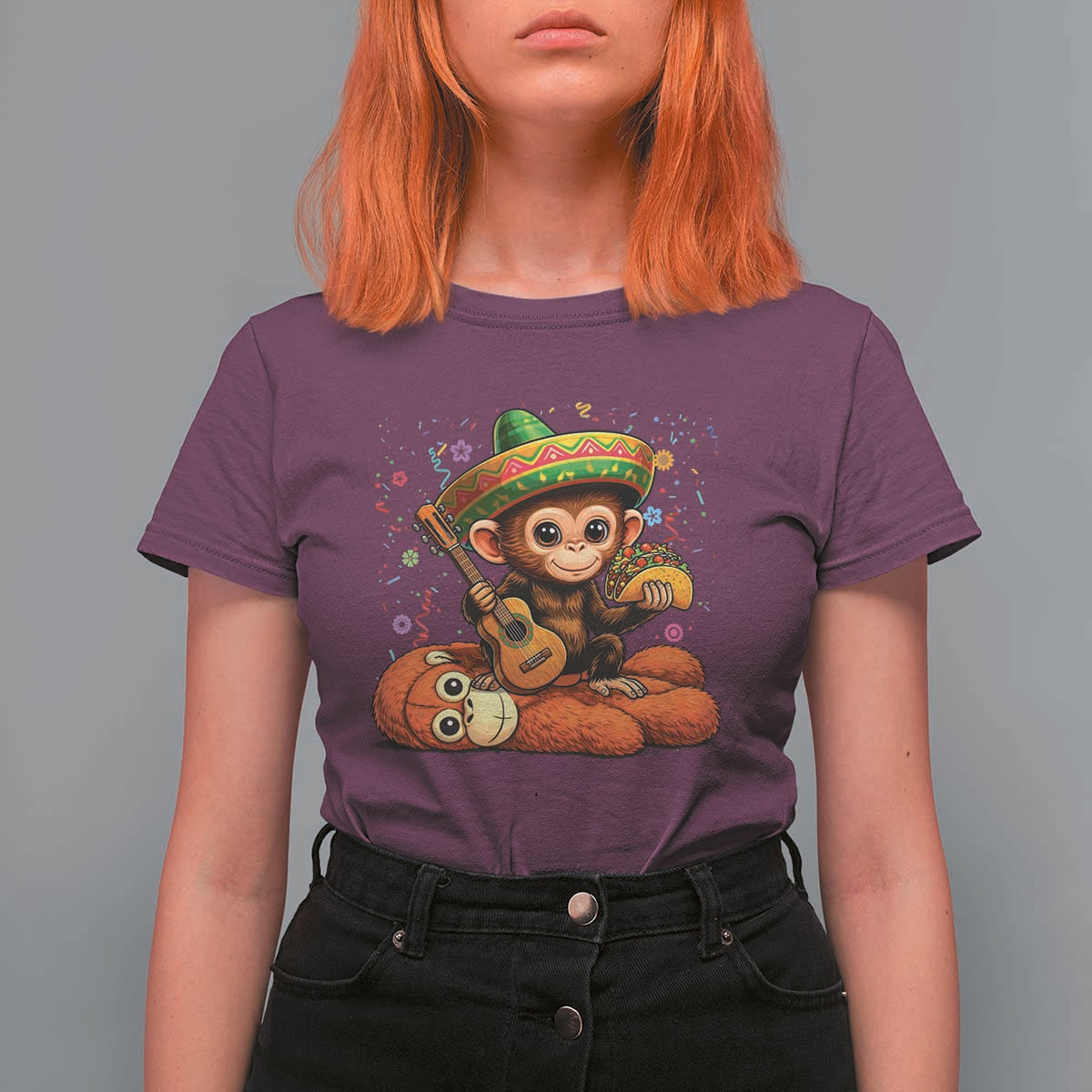 Cute Punch Baby Monkey Cinco De Mayo T Shirt For Women Funny Animal Gift