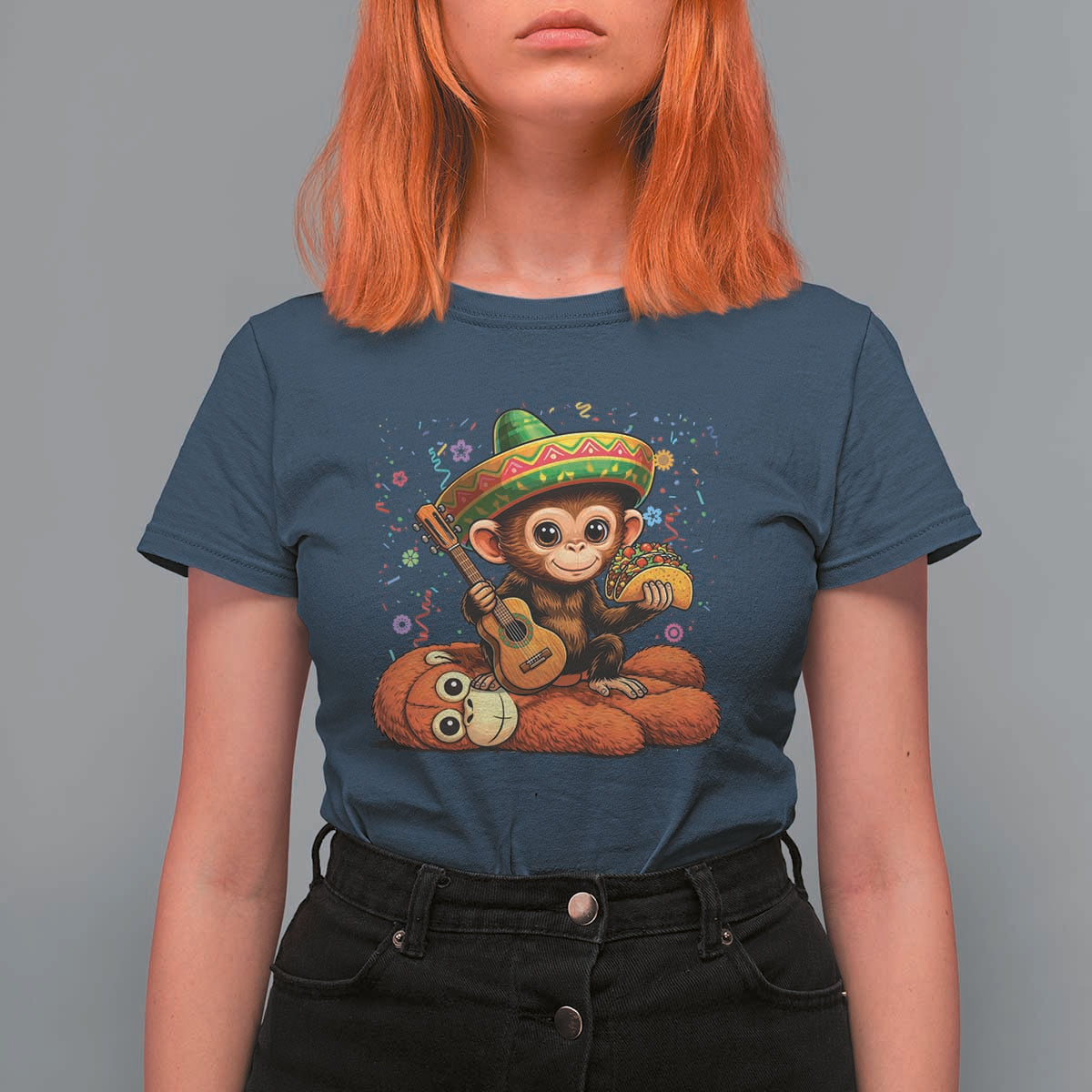 Cute Punch Baby Monkey Cinco De Mayo T Shirt For Women Funny Animal Gift