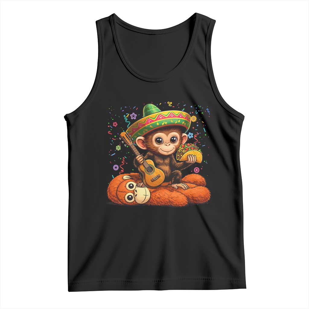 Cute Punch Baby Monkey Cinco De Mayo Tank Top Funny Animal Gift