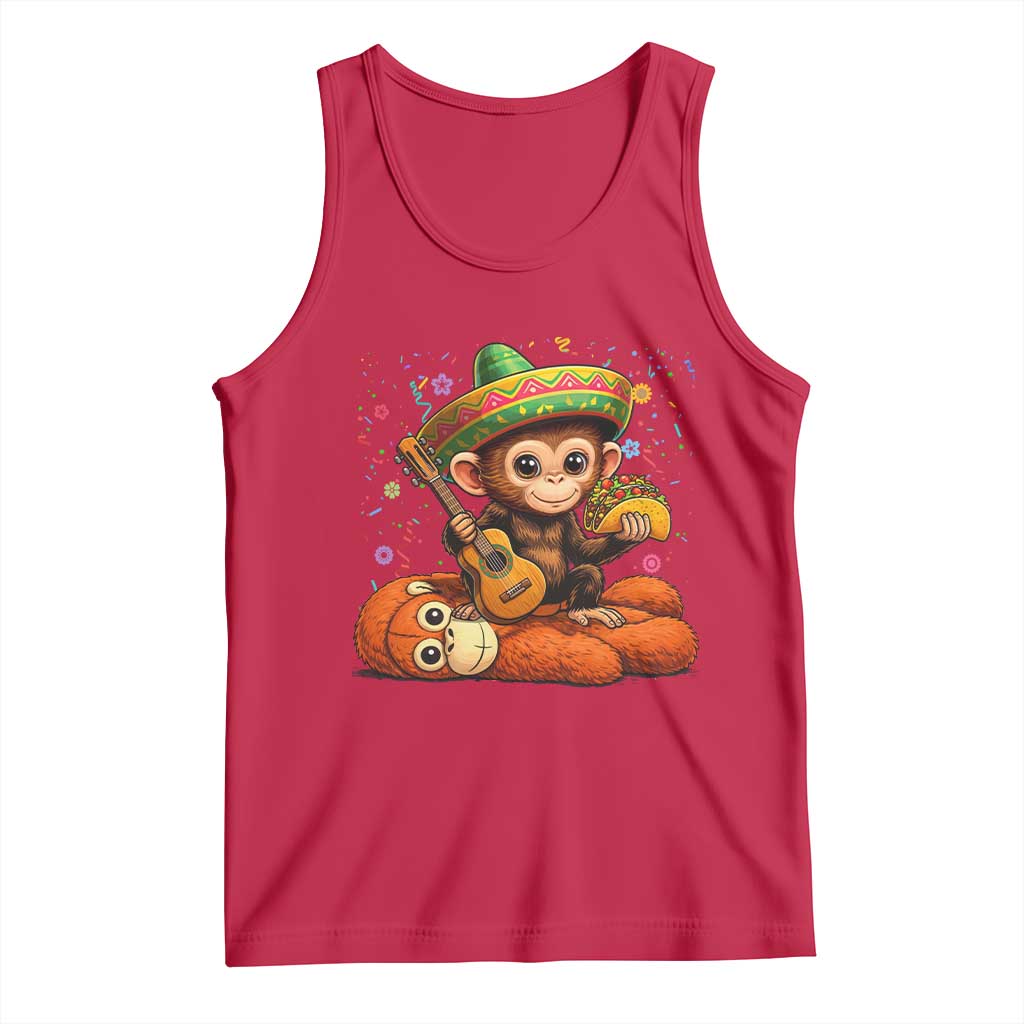 Cute Punch Baby Monkey Cinco De Mayo Tank Top Funny Animal Gift
