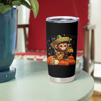 Cute Punch Baby Monkey Cinco De Mayo Tumbler Cup Funny Animal Gift
