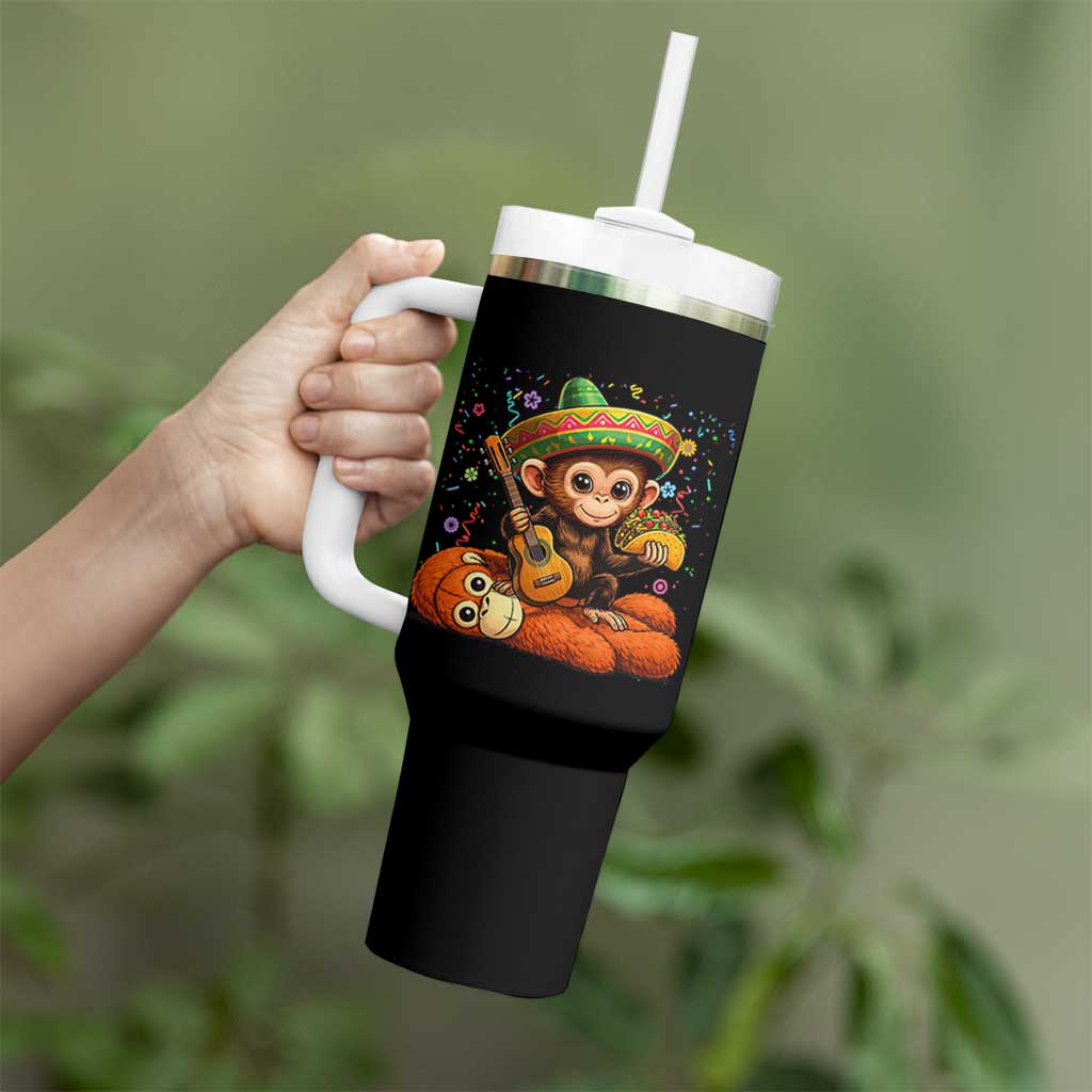 Cute Punch Baby Monkey Cinco De Mayo Tumbler With Handle Funny Animal Gift